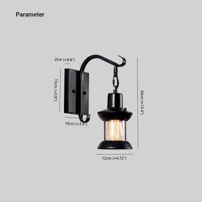 Ruston Vintage Wall Light – Industrial Farmhouse Glass Wall Lamp