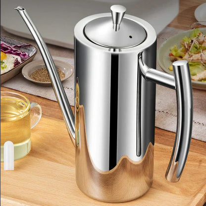 Premium Stainless Steel Oil Dispenser Bottle – Leak-Proof Kitchen Oil Container for Cooking, Vinegar & Sauces