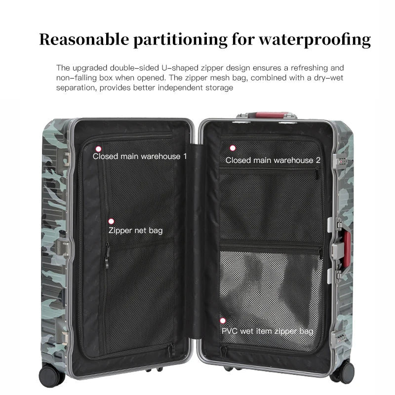Zagreb – Wide Handle Hardshell Suitcase with Aluminium Frame & 360° Spinner Wheels