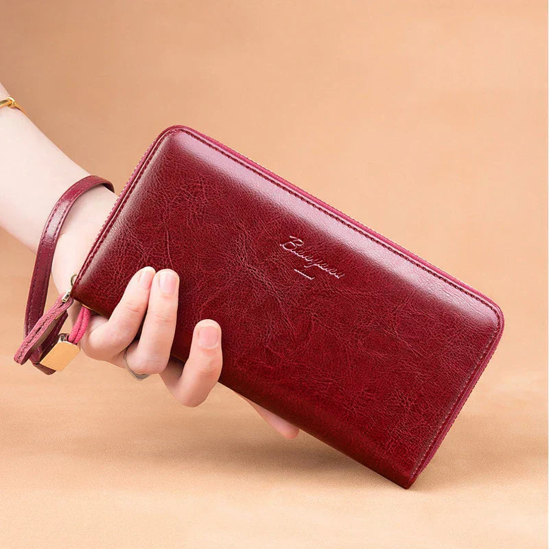 Naya RFID Leather Travel Wallet – Phone Pouch Clutch with Passport & Card Holder