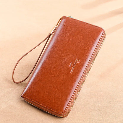 Naya RFID Leather Travel Wallet – Phone Pouch Clutch with Passport & Card Holder