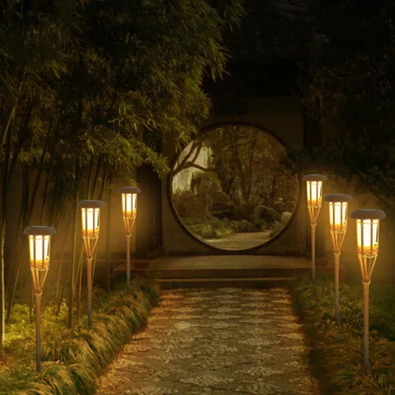 5-Piece Solar Torch Light Set – Flame Effect LED Garden Lights | Solar Powered & Weatherproof Outdoor Lighting