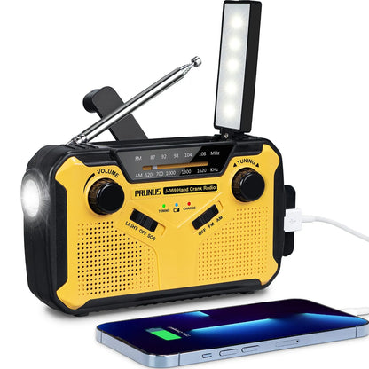 SafeSignal – Portable Emergency Radio with Flashlight & Power Bank | Solar, Crank & USB Charging