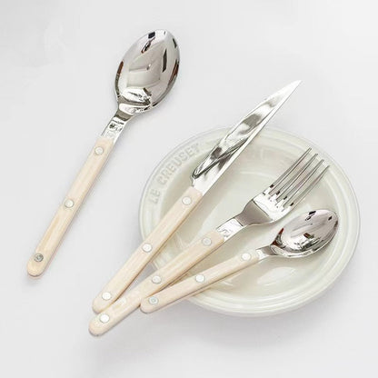 24-Piece Cutlery Set – Engraved Stainless Steel Flatware for 6 People
