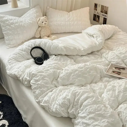 ChicParis | Seersucker Bedding Set – Lightweight, Soft & Elegant French-Style Duvet Cover Set