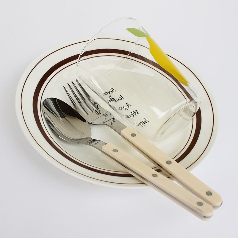 24-Piece Cutlery Set – Engraved Stainless Steel Flatware for 6 People
