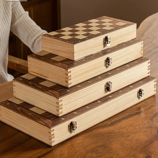 Luxury Wooden Magnetic Chess Set – Foldable & Travel-Friendly
