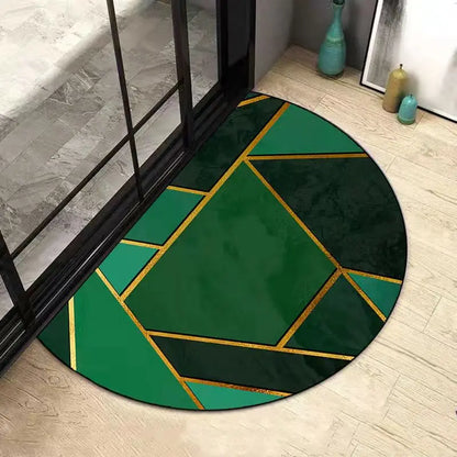 AquaSoft Super Absorbent Bath Mat – Non-Slip Half-Round Bathroom Mat for Maximum Comfort