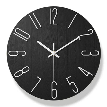 Scandinavian Frameless Wooden Wall Clock – Silent Quartz Design for Modern Homes