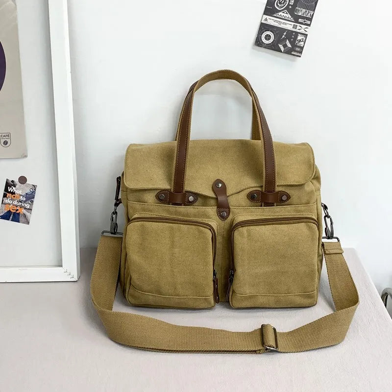 Max | Vintage Canvas Large Crossbody Messenger Travel Bag