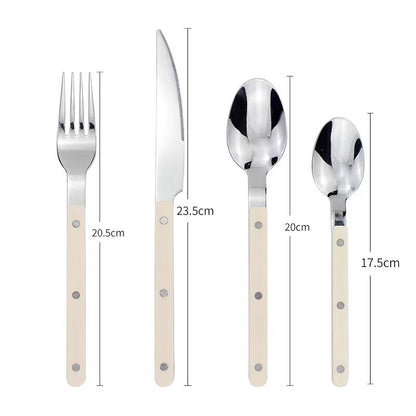 24-Piece Cutlery Set – Engraved Stainless Steel Flatware for 6 People