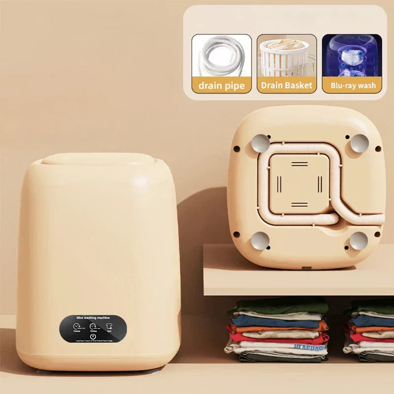 Hadro Mini Portable Washing Machine with Spin Dryer – Compact Automatic Washer for Baby Clothes & Underwear