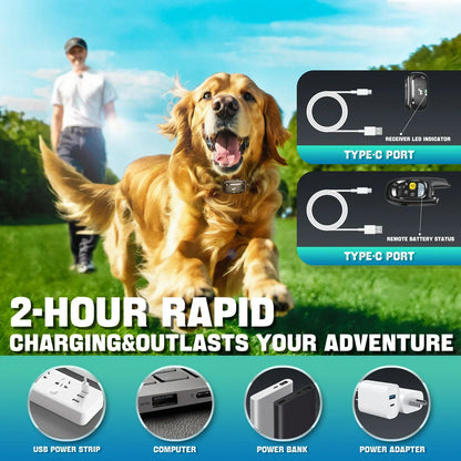 Dog Training Collar with Remote – Shock Lock, Sound & Vibration Modes, Waterproof, 1600ft Range