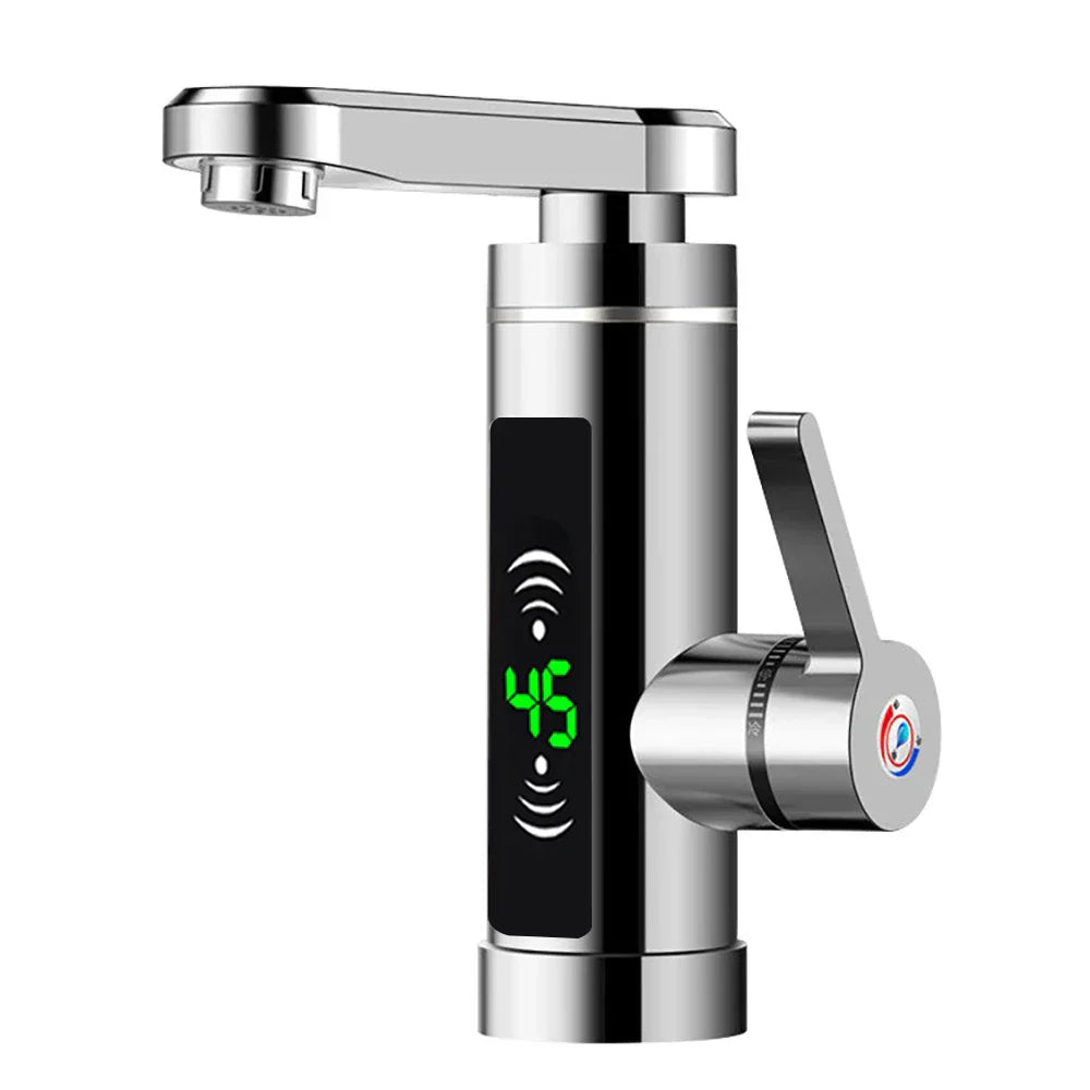 ThermoFlow 3000W Instant Heating Kitchen Tap with 360° Rotating Spout – Stainless Steel & Energy Efficient