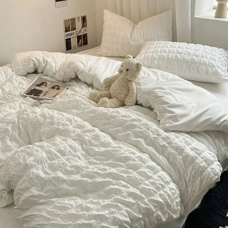 ChicParis | Seersucker Bedding Set – Lightweight, Soft & Elegant French-Style Duvet Cover Set