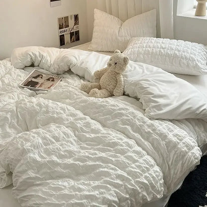 ChicParis | Seersucker Bedding Set – Lightweight, Soft & Elegant French-Style Duvet Cover Set