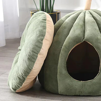 CozyNest Pumpkin Cat Bed – Warm, Washable & Comfortable Cat Hideaway