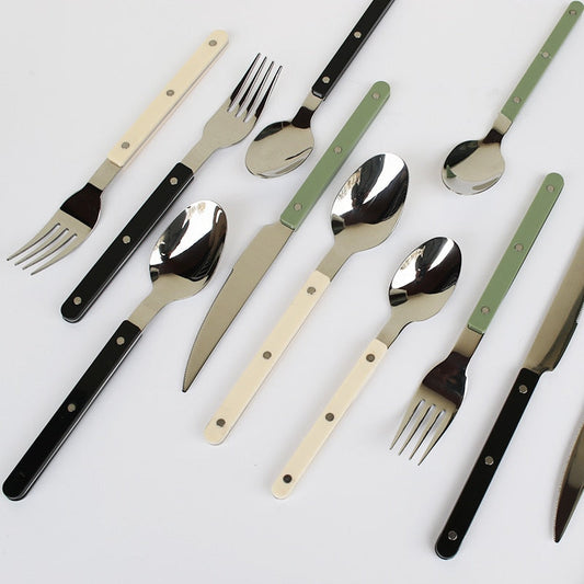 24-Piece Cutlery Set – Engraved Stainless Steel Flatware for 6 People