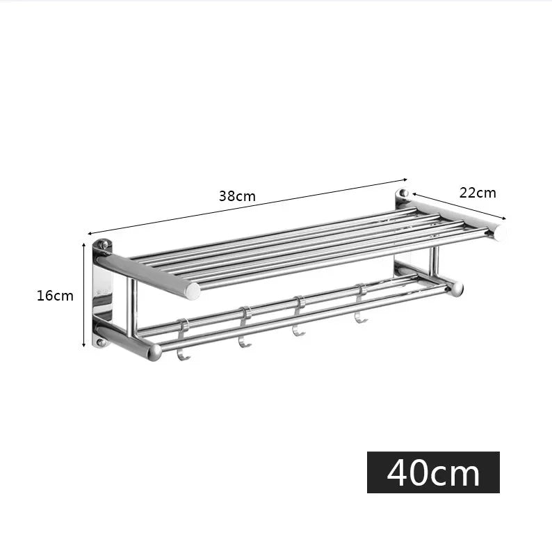 SteelRack Wall-Mounted Stainless Steel Towel Holder – Minimalist Space-Saving Rack for Bathroom & Kitchen