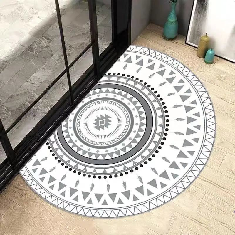 AquaSoft Super Absorbent Bath Mat – Non-Slip Half-Round Bathroom Mat for Maximum Comfort