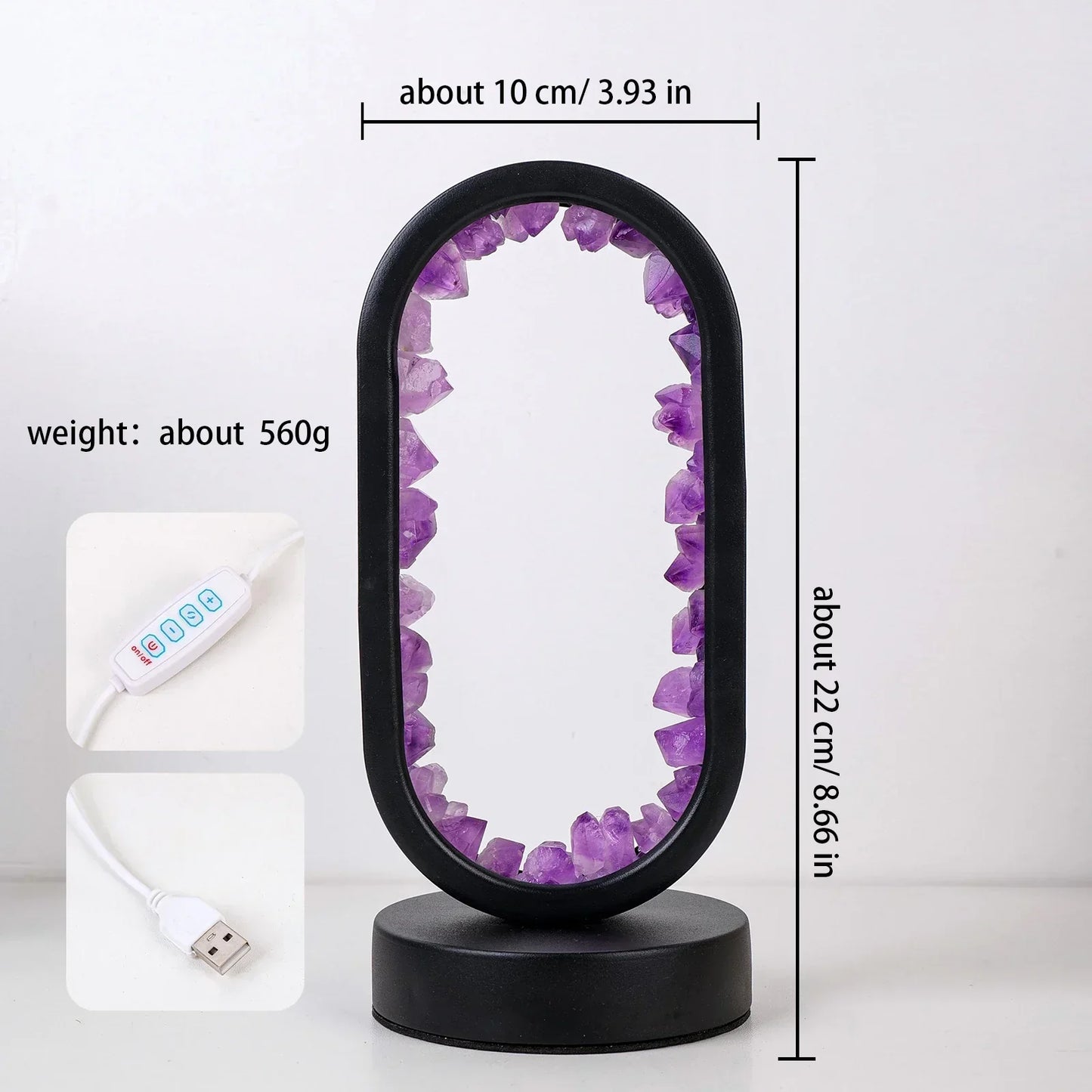 AuraStone | Natural Calming Amethyst Serenity Lamp