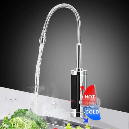 FlowHeat 3000W Instant Hot Water Kitchen Tap – Electric Mixer Tap with Temperature Display