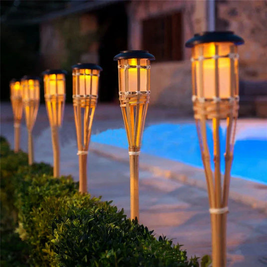 5-Piece Solar Torch Light Set – Flame Effect LED Garden Lights | Solar Powered & Weatherproof Outdoor Lighting