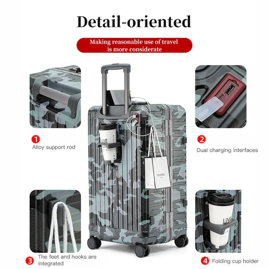 Zagreb – Wide Handle Hardshell Suitcase with Aluminium Frame & 360° Spinner Wheels