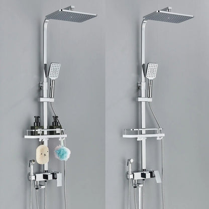 HydraLux Brass Rain Shower Set – 4-in-1 Adjustable Mixer with Luxury Chrome Finish
