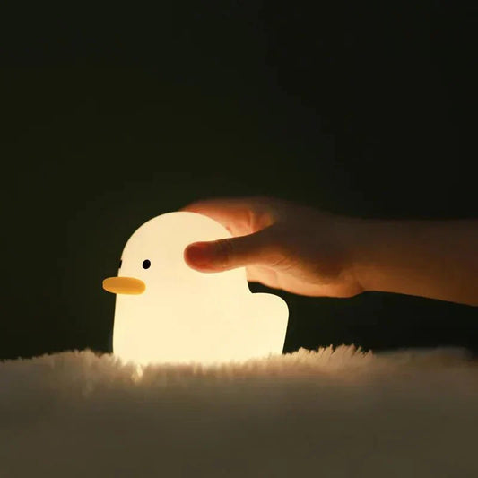 Nordic Cute Cartoon Duck LED Night Light | Rechargeable Soft Glow Bedside Lamp