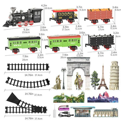 ClassicTrack Vintage Train Set – Retro Steam Train with Lights, Sound & Realistic Smoke