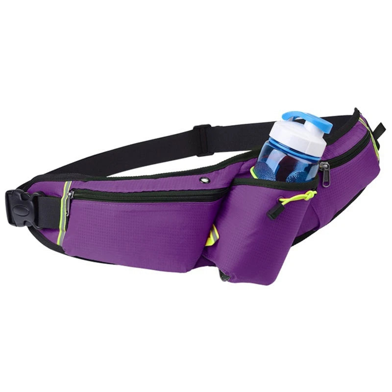 RunEase Hydration Running Belt – Waterproof Waist Pack with Bottle Holder & Storage Pockets