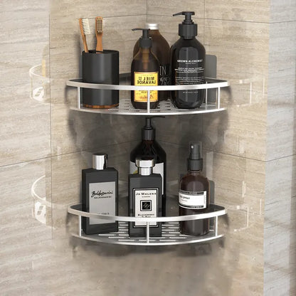 Stylish & Practical No-Drill Shower Corner Shelf – Space-Saving Bathroom Storage Rack