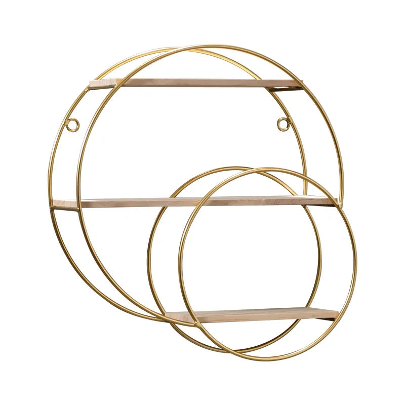 NordicWave Double Circle Wall Shelf – Scandinavian Floating Shelf for Home Décor & Storage