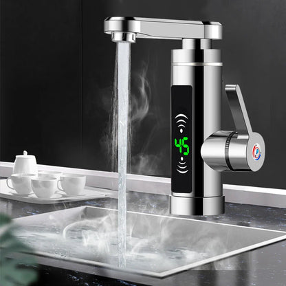 ThermoFlow 3000W Instant Heating Kitchen Tap with 360° Rotating Spout – Stainless Steel & Energy Efficient