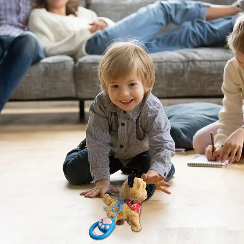 Interdraft Plush Puppy Toy – Electronic Pet with Remote Control & Leash – Walking & Barking Dog for Kids