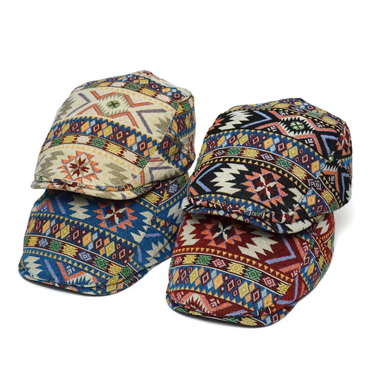 Colorful Retro Flat Cap – Vintage-Inspired Cotton Hat for All Seasons