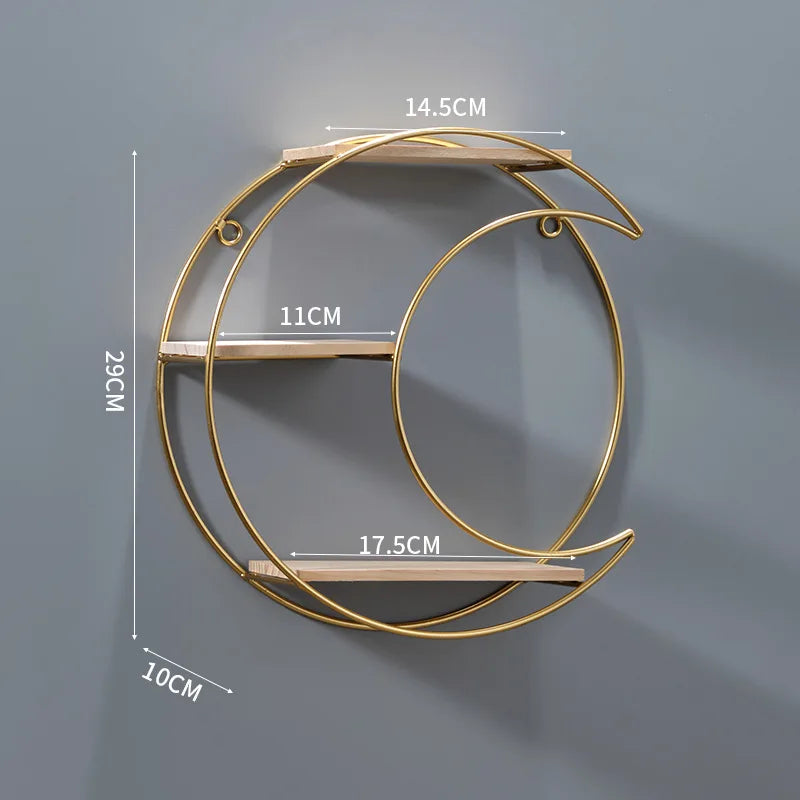 NordicWave Double Circle Wall Shelf – Scandinavian Floating Shelf for Home Décor & Storage