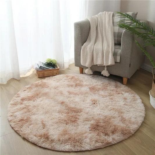 FluffyMat – Ultra Soft Plush Round Rug for Bedroom & Living Room Comfort