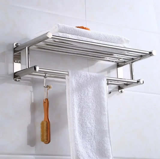 SteelRack Wall-Mounted Stainless Steel Towel Holder – Minimalist Space-Saving Rack for Bathroom & Kitchen