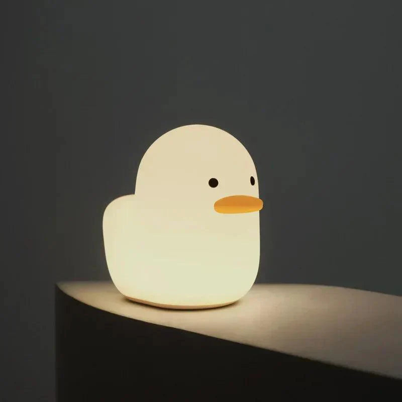 Nordic Cute Cartoon Duck LED Night Light | Rechargeable Soft Glow Bedside Lamp