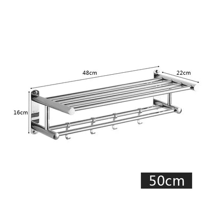 SteelRack Wall-Mounted Stainless Steel Towel Holder – Minimalist Space-Saving Rack for Bathroom & Kitchen