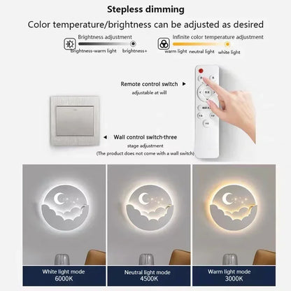 Magical LED Wall Lamp – Moon & Stars Night Light