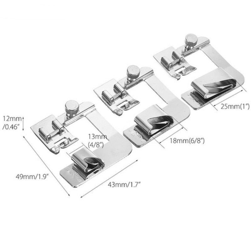 Oraliu Rolled Hem Presser Foot Set