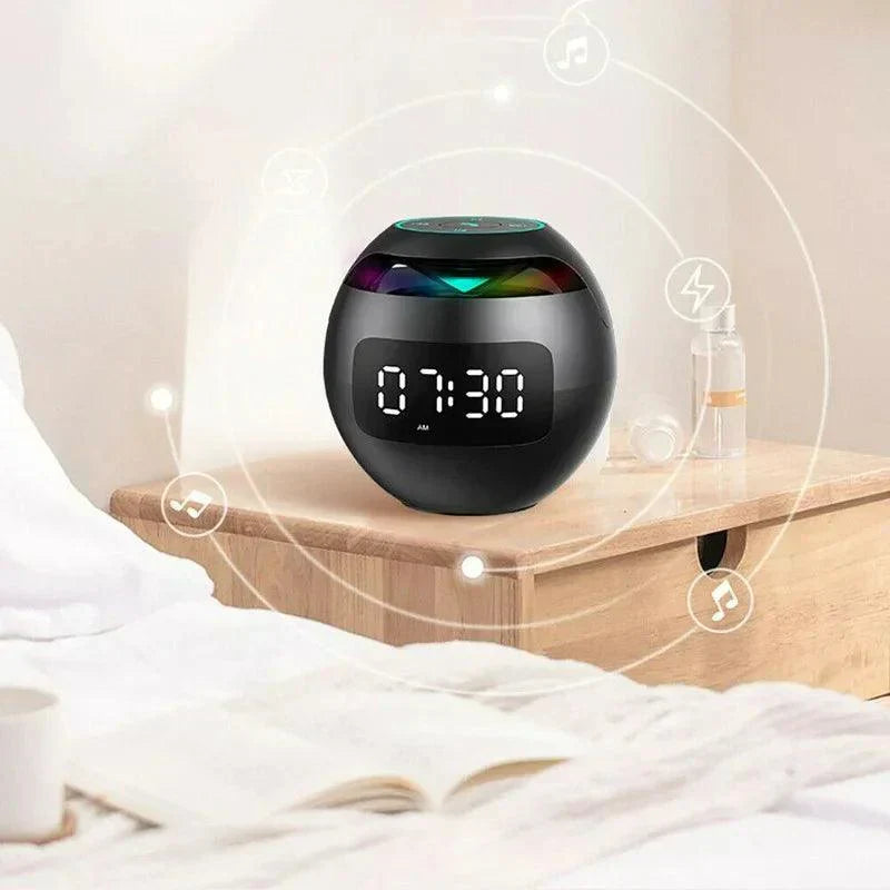 Digital LED Alarm Clock – Bluetooth Speaker with Colourful Night Light