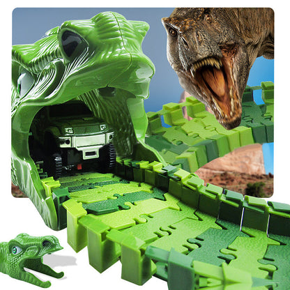 DinoTrack Dinosaur Toy Set – 360° Adventure Track with Lights & Sounds