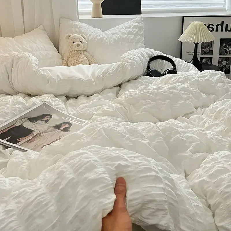 ChicParis | Seersucker Bedding Set – Lightweight, Soft & Elegant French-Style Duvet Cover Set