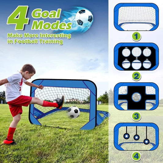 PlayMax Foldable Football Goal – Kids 4-in-1 Portable Soccer Net for Training & Outdoor Play