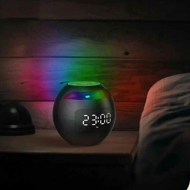 Digital LED Alarm Clock – Bluetooth Speaker with Colourful Night Light