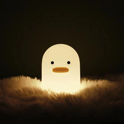 Nordic Cute Cartoon Duck LED Night Light | Rechargeable Soft Glow Bedside Lamp